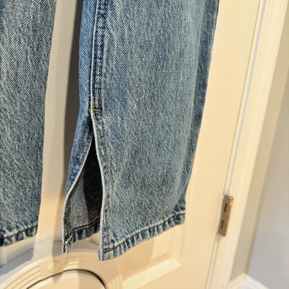 House Of Harlow 1960 Super High Rise Straight Jeans Split Hem Light Wash Size 29 - Picture 3 of 6